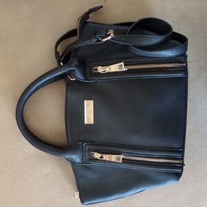 NWOT BCBG Paris Black Faux Pebble Leather Hobo Crossbody